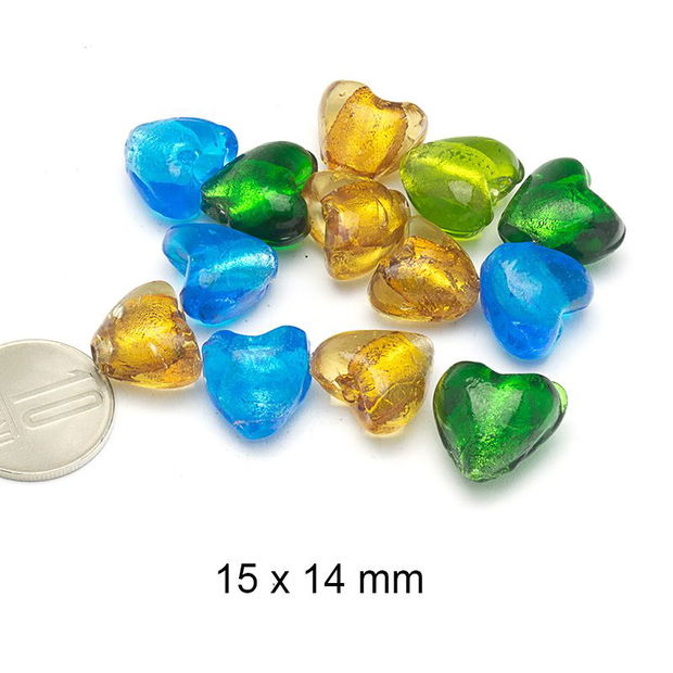 Margele Lampwork, 15 x 14 mm, N-46