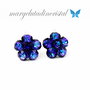 Cercei Swarovski  Chaton Flower Heliotrope / Argint 925