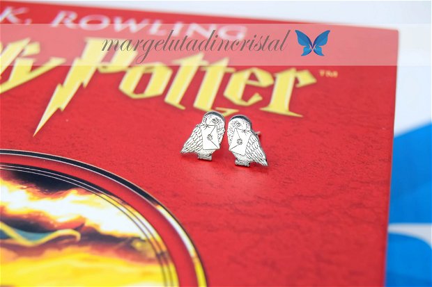 Cercei / Argint 925 / Bufnita Hedwig / Harry Potter