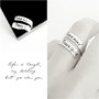 Inel dublu din argint 925 cu mesaj personalizat FIERCE MIND/BRAVE SPIRIT
