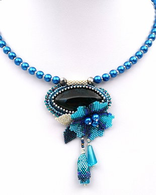 Colier Blue Flower