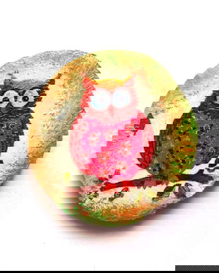 Magnet frigider pe felie de lemn bufnita 39810