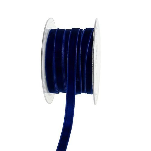 Banda decor catifea albastru 1 cm latime