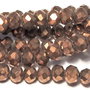 Cristale din sticla, elctroplacate, rondelle, 2.5x1 mm, cupru