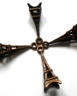 Charm metalic turn Effel bronz 25 mm