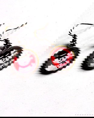 cercei sticla cu mos craciun 35199