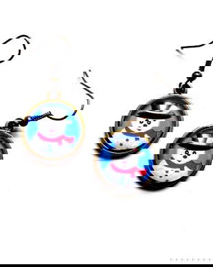 cercei sticla cu mos craciun 35200