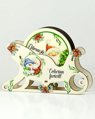 Suport / Coaster de pahar cu tematica de Craciun