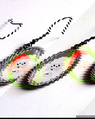 cercei sticla cu mos craciun 30302