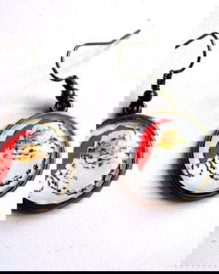 cercei sticla cu mos craciun 30253