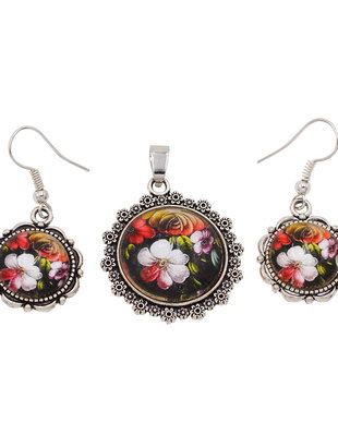 Set colier si cercei sticla 2455