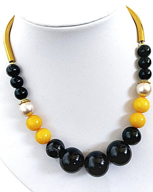 Colier supradimensionat onix ,jad si perle swarovski