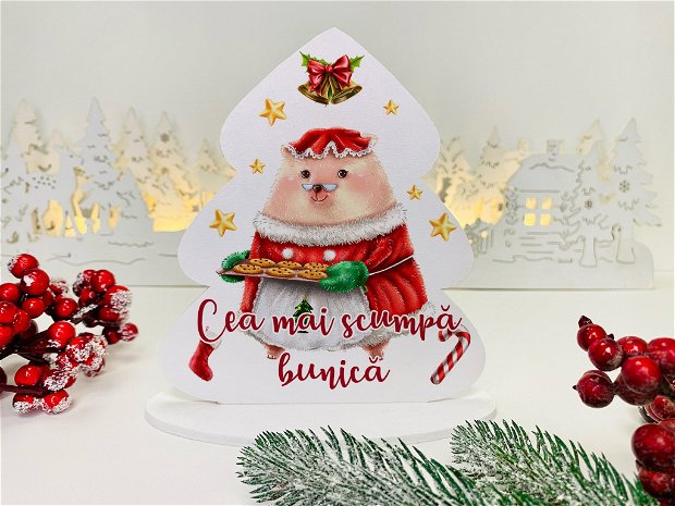 Decoratiune Bradut de Craciun Personalizat - Jingle Bears