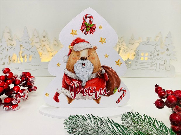 Decoratiune Bradut de Craciun Personalizat - Jingle Bears