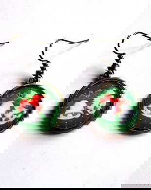 cercei sticla cu mos craciun 30254