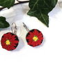 Cercei cu broderie manuala - motive florale