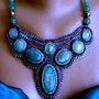 ! BlackFriday Today ! Aventurine si agat druzy, intr-un decor mov prunariu - colier superb / vintage renascut, creatii unicat, podoabe pe viata
