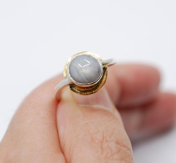 Inel argint 925 cu safir, inel mic, inel marimea 51