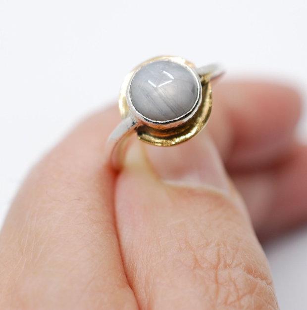 Inel argint 925 cu safir, inel mic, inel marimea 51