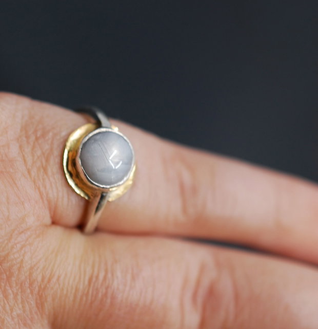 Inel argint 925 cu safir, inel mic, inel marimea 51