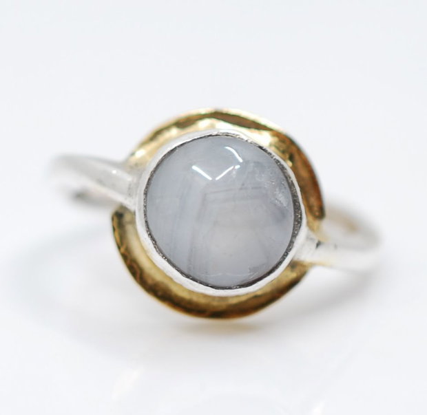 Inel argint 925 cu safir, inel mic, inel marimea 51