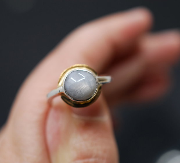 Inel argint 925 cu safir, inel mic, inel marimea 51