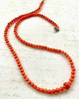 Colier CHOKER coral portocaliu