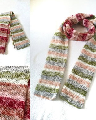 Fular tricotat lung pastel