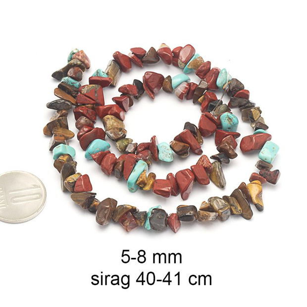 Sirag Jasp rosu, Ochi de Tigru, Howlite, natural, chipsuri, 5-8 mm, CH20