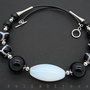 Colier handmade unicat opalit, onix si agat (cod544)