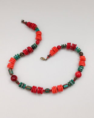 Colier coral, turcoaz