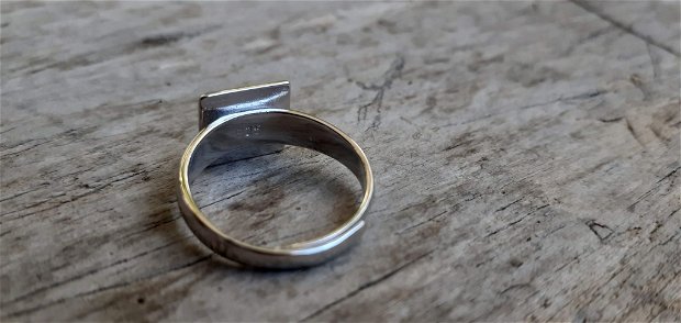Baza inel argint 925 rodiat, reglabil - platou 12 mm
