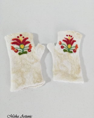 vandut Manusi impaslite, fara degete, , cu motiv floral