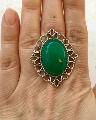 Inel agata verde