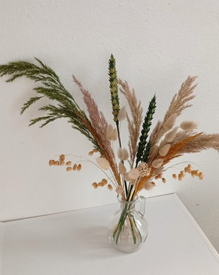 Aranjament Floral tip Buchet de Plante și Flori uscate decorative Natur și Verde, Stil Scandinav, Shabby-chic,Rustic -40 cm