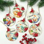 Set 6 decoratiuni lemn personalizate pentru pomul de Craciun