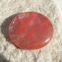 Cabochon cuart cherry de sinteza rotund mare aprox 30x6 mm