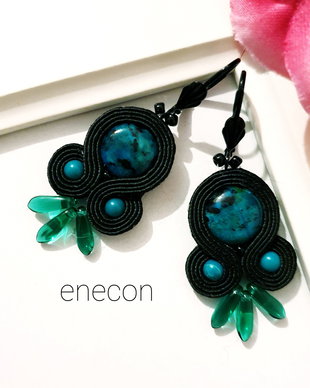 Cercei EMERALD-BLACK, Cercei soutache