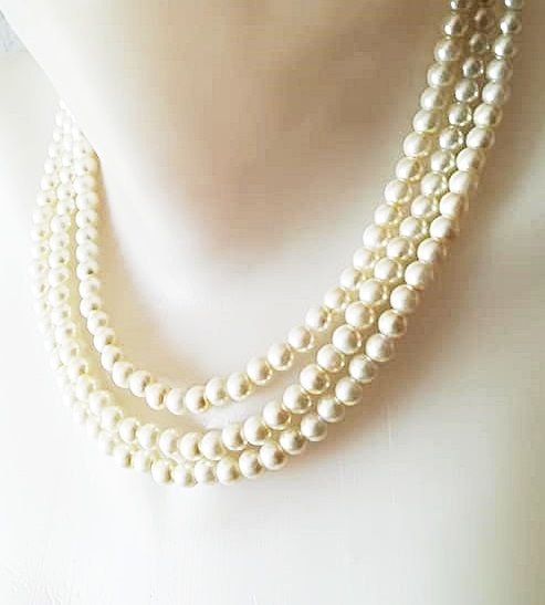 colier clasic multisir cu perle ivoire