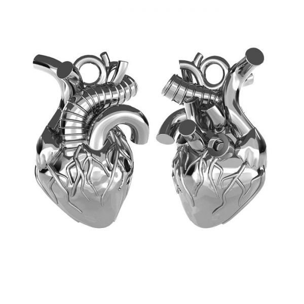 Colier choker onix si inima anatomica din argint
