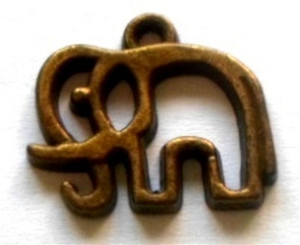 Charm metalic elefant rama bronz