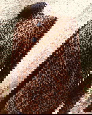 Sacou catifea elastica leopard