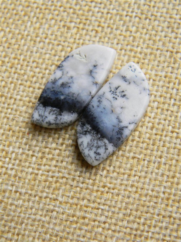 Pereche cabosoane opal dendritic (AV10)