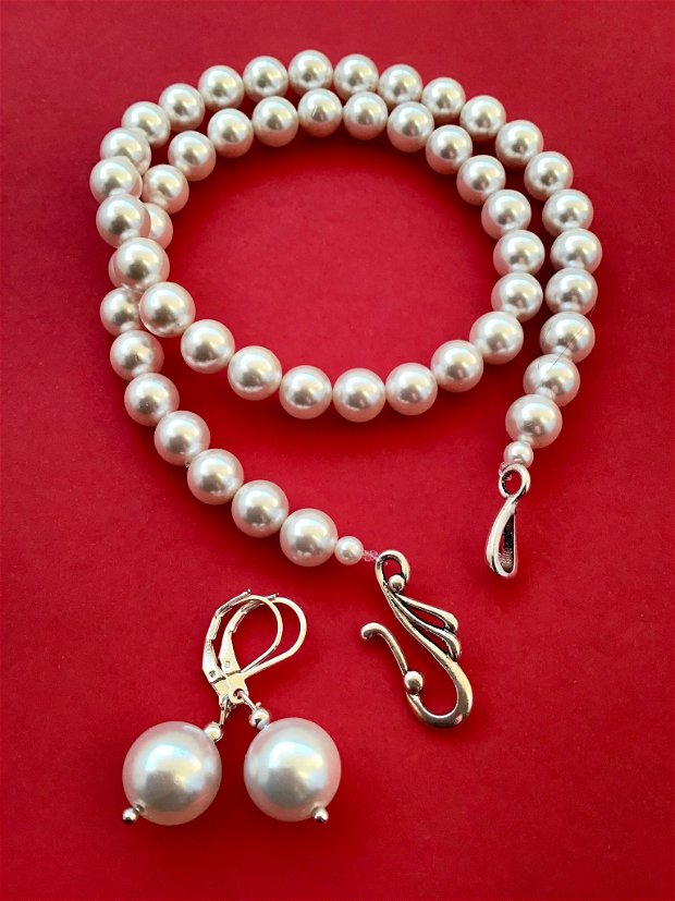 Set cadou MARTISOR perle de Mallorca albe