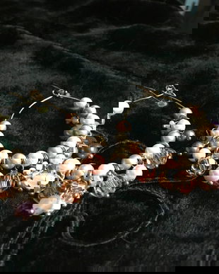 Cercei inel cu perle