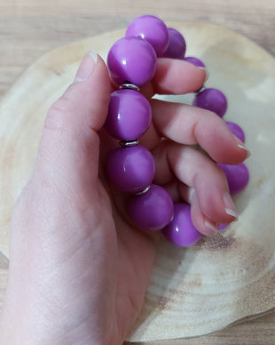 Matanie de mana bile mari 19.4 mm din plastic colorat mov si discuri din inox