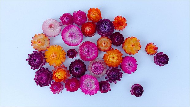 Capete Flori de Paie, Mix culori-30 bucăți/pachet 20 g,1-4 cm