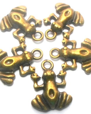 Charm metalic broasca bronz