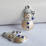 Charm pandantiv om de zapada cu steluta mobila rhinestone craciun 28x14mm   XIMO 002