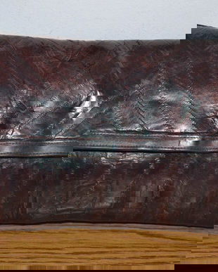 Geanta / Plic vintage din piele naturala de tipar